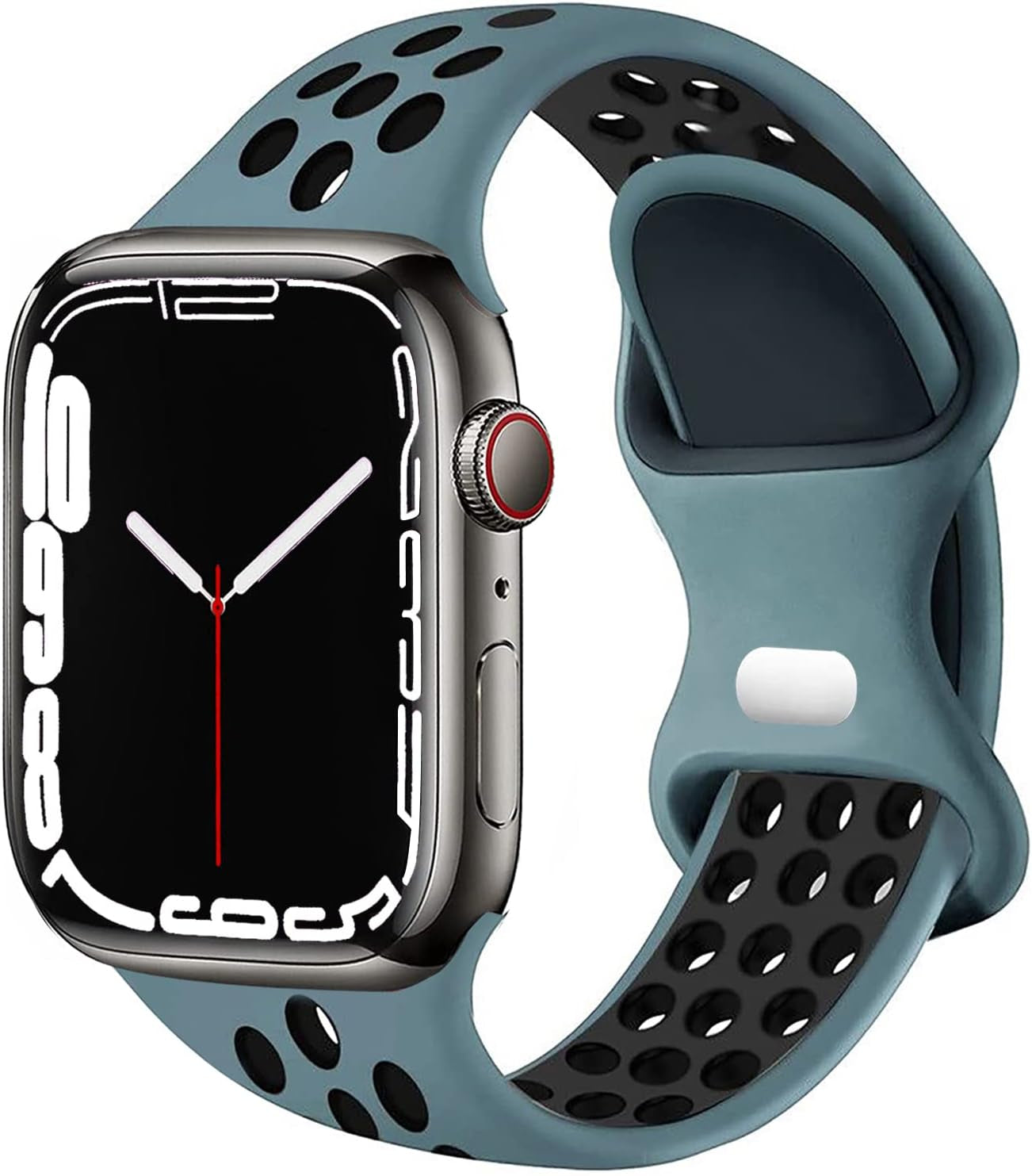 Compatible with Apple Watch Band 44Mm 45Mm 46Mm 49Mm 42Mm 41Mm 40Mm 38Mm Men Women, Breathable Silicone Sport Wristband Strap for Iwatch Bands Series 10/9/8/7/6/5/4/Se/Ultra 3/2/1