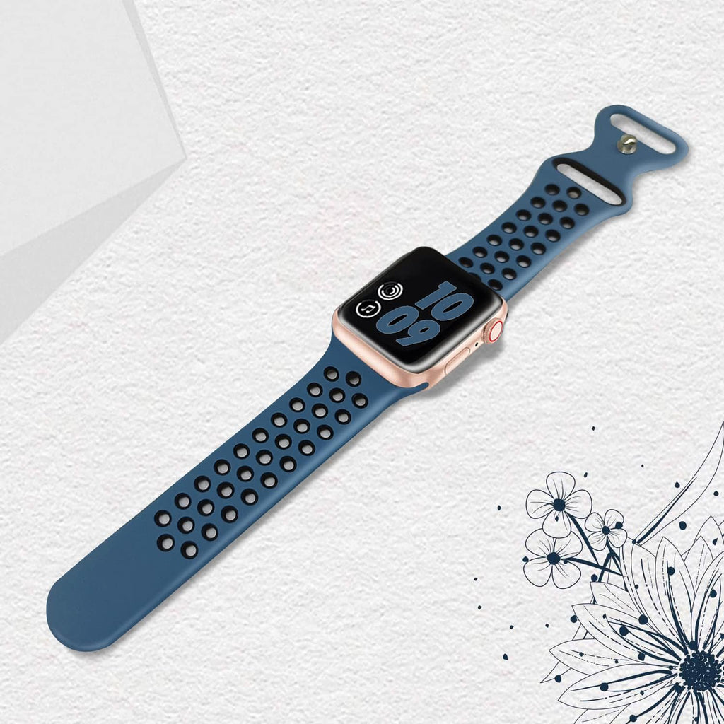 Compatible with Apple Watch Band 44Mm 45Mm 46Mm 49Mm 42Mm 41Mm 40Mm 38Mm Men Women, Breathable Silicone Sport Wristband Strap for Iwatch Bands Series 10/9/8/7/6/5/4/Se/Ultra 3/2/1